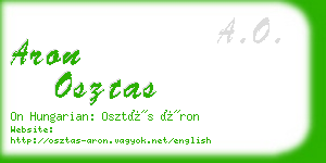 aron osztas business card